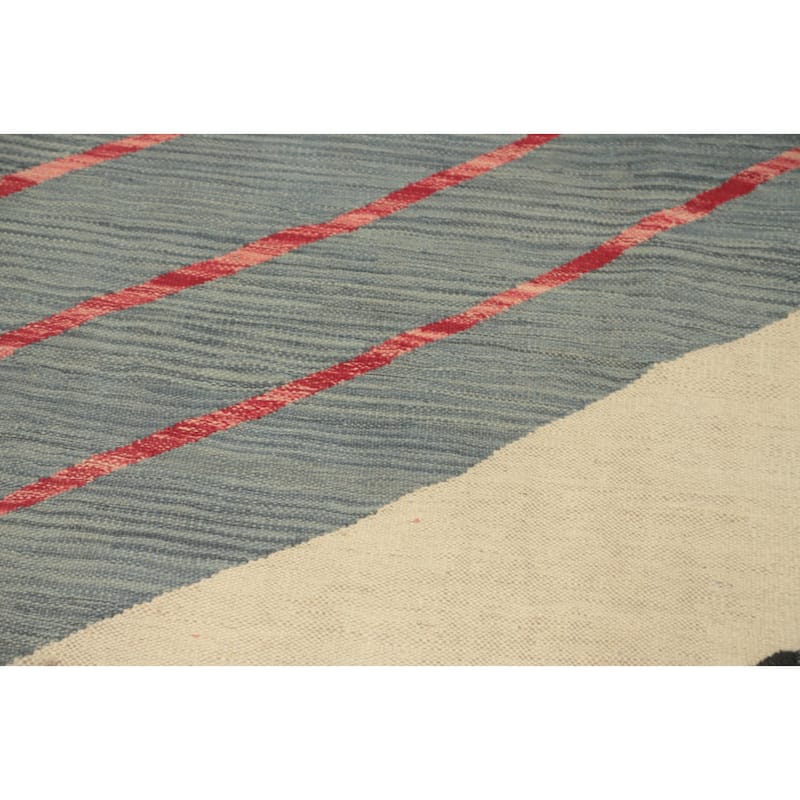 Hand Woven Southwestern Wool Multi-Colored Geometric Area Rug - 9' 10'' X 8' 10''