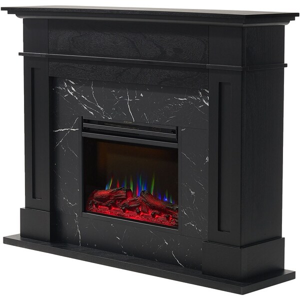 Cambridge Sofia 53-in. Electric Fireplace Mantel in Black with