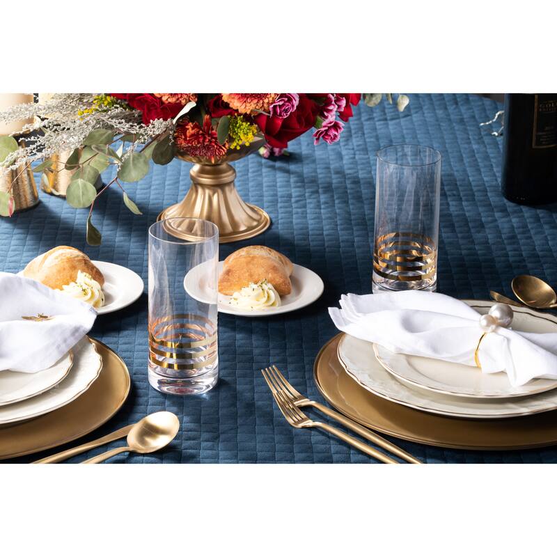 Majestic Gifts Inc. Crystal Glass Highball Tumblers-14 Oz- Set of 4