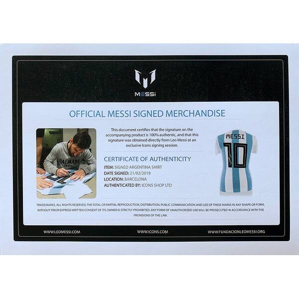 Shop Lionel Messi Signed Adidas Argentina Home Soccer Small Replica Jersey Messi Coa Overstock 30510148