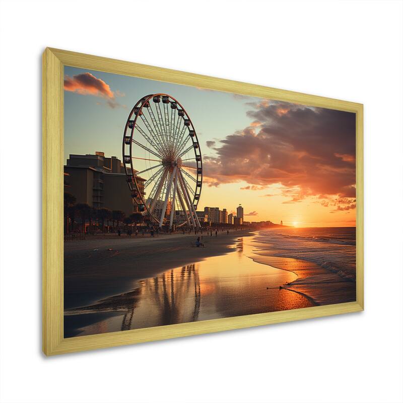 Designart "Myrtle Beach South I" Nautical & Beach Framed Wall Decor