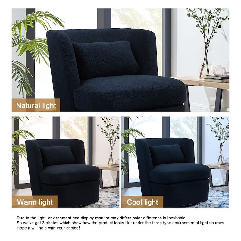 360°Swivel Barrel Chair with Cushion