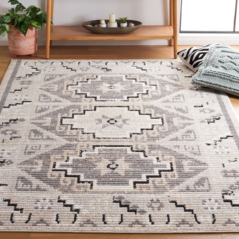 SAFAVIEH Marrakech Taake Rustic Tribal Boho Rug - 4' x 6' - Beige/Grey