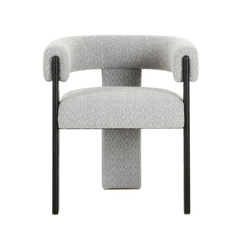 Black/Light Gray Fabric Upholstered Wood Frame Dining Chair, Sturdy Dining Chair for Dining Rooms - 30