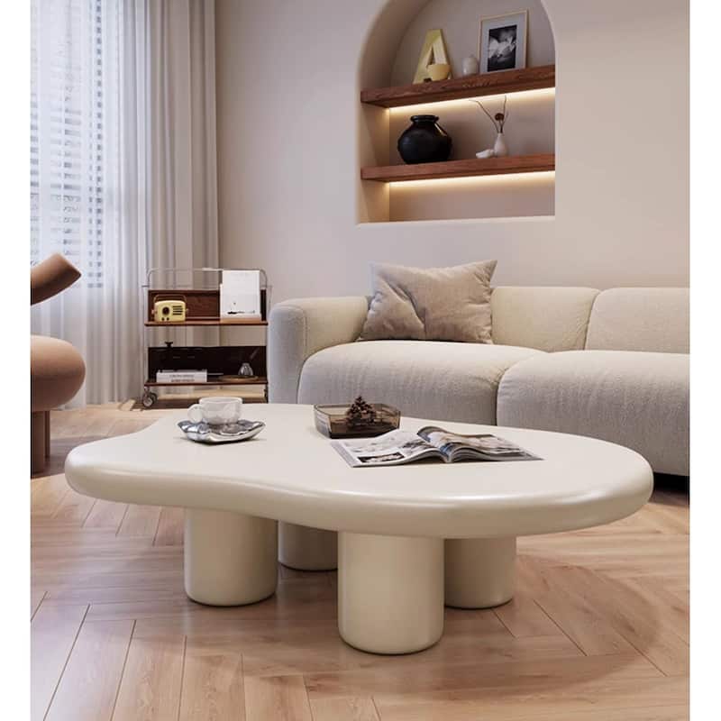 Creamy Cloud Coffee Table with Four Legs