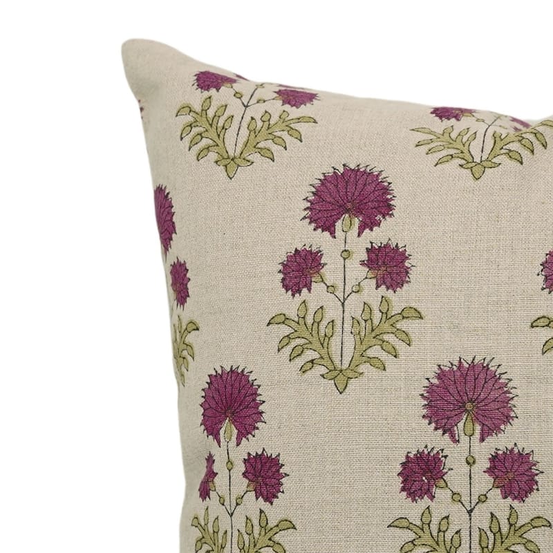 Linen Farmhouse Block print pillow Cover Rishi