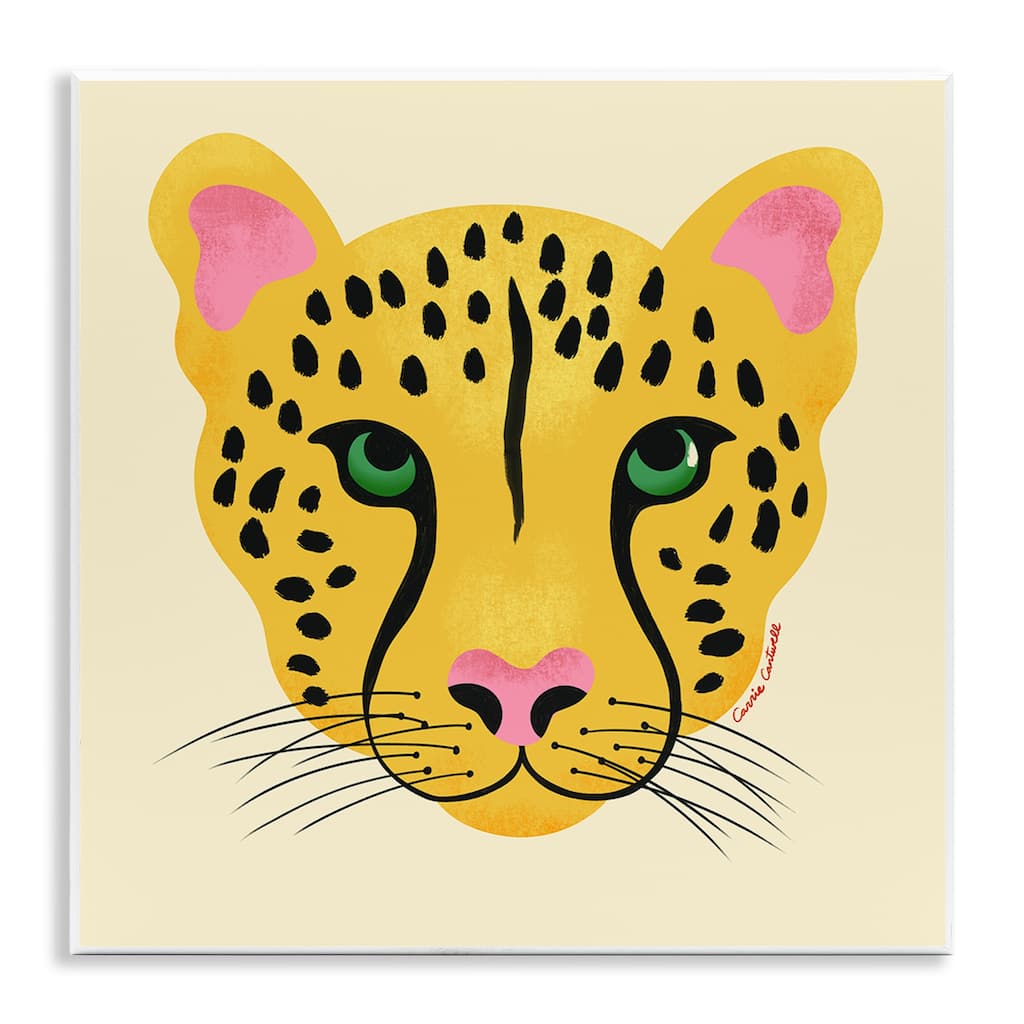 Stupell Modern Wild Cheetah Face Wall Plaque Art Design By Carrie Cantwell