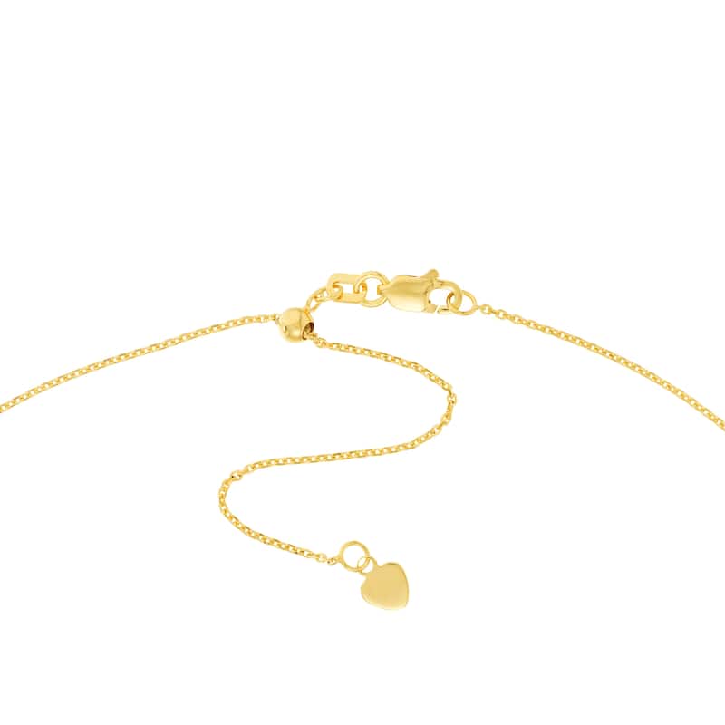 Marquee Jewels 14K Solid Yellow Gold Dangling Heart Choker