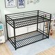 preview thumbnail 4 of 6, Twin over Twin Size Metal Bunk Bed Frame with Safety Guard Rails