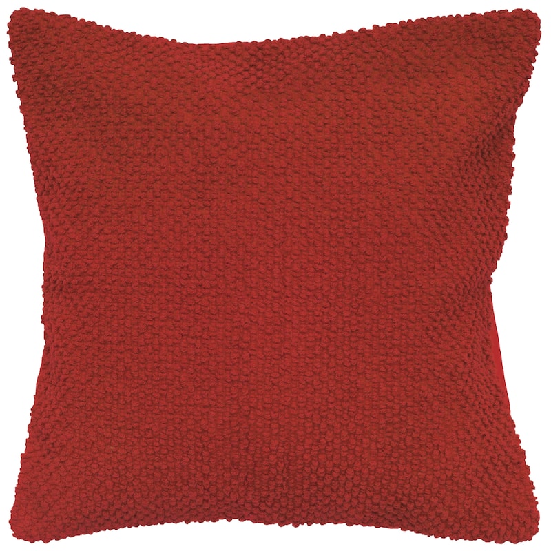 Rizzy Home Cotton Nubby Woven Throw Pillow - Red