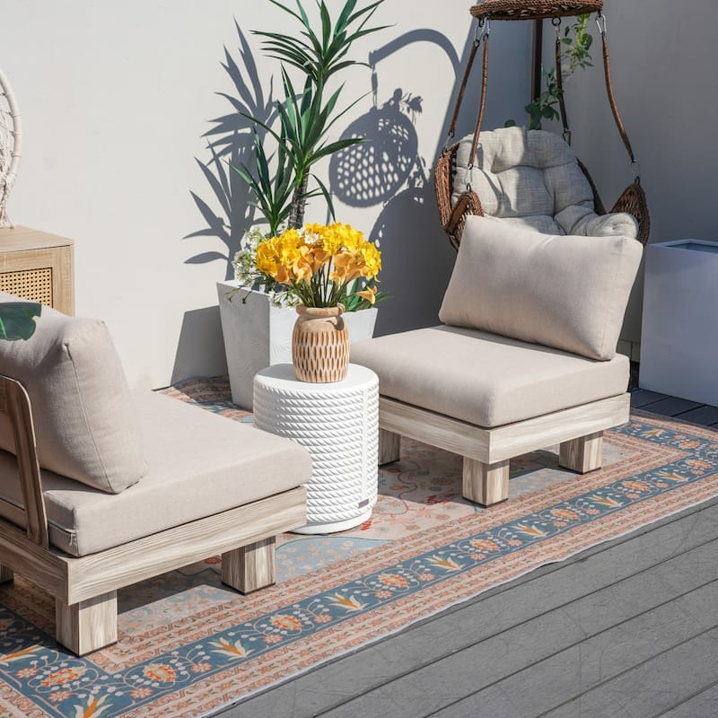 3-piece Outdoor Aluminum Sofa Set with Sponge-filled Cushion and Coffee Table