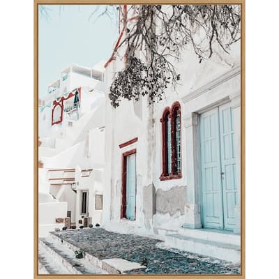 Santorini Charm 3 by Bella Eve Framed Canvas Wall Art Print - Sylvie Natural