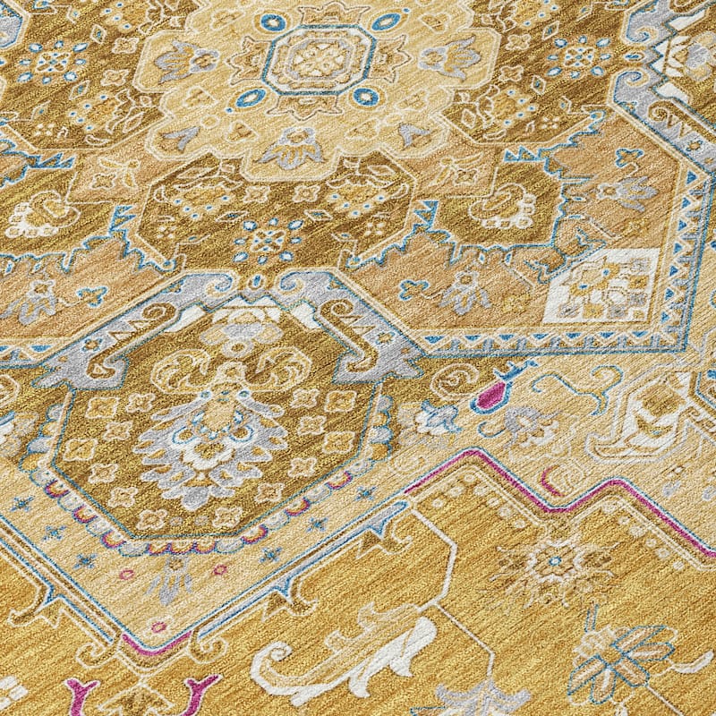 Machine Washable Indoor/ Outdoor Persian Traditional Chantille Rug