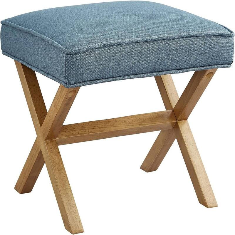Mid-Century Modern X Square Ottoman Chair