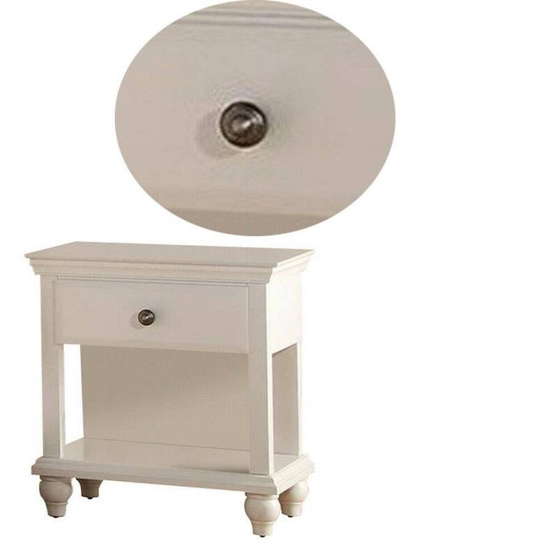 Modern Bedroom Nightstand White Color Wooden 1 Drawers