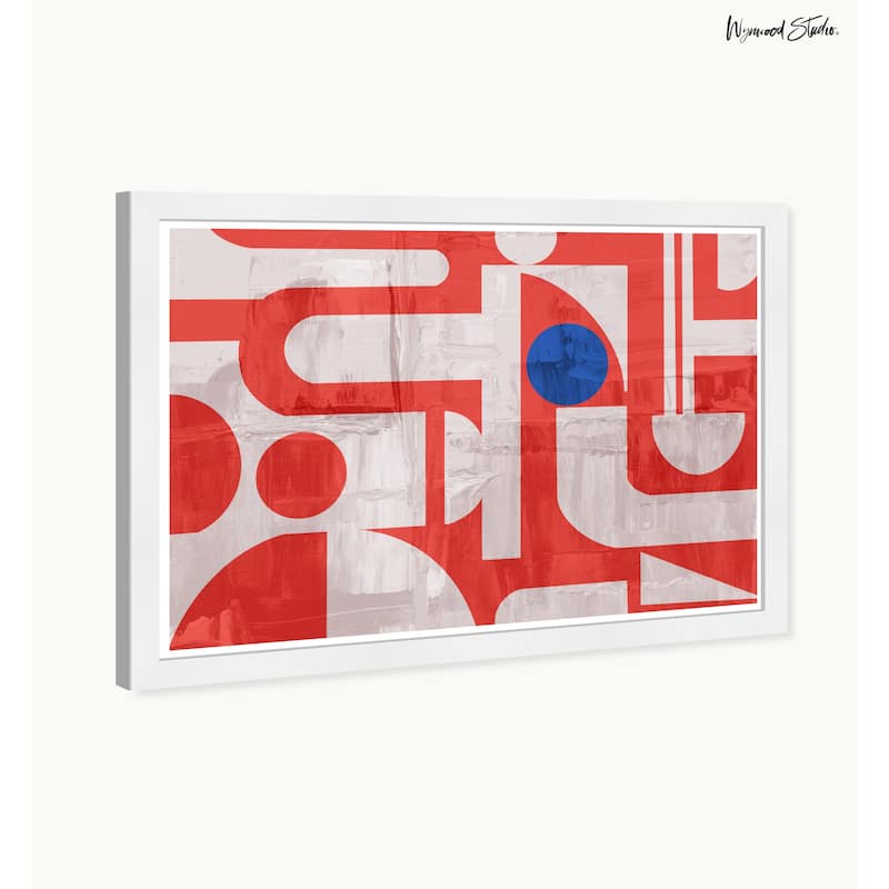 Wynwood Studio Abstract Logo Framed Retro Colorful Abstract Prints