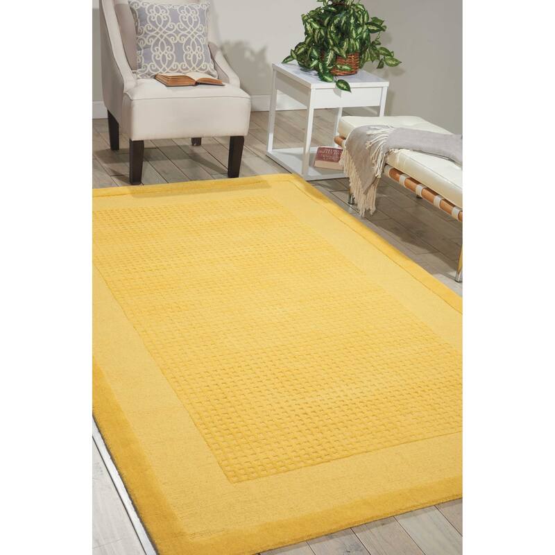 Nourison Hand-tufted Westport Solid Wool Area Rug - 8' x 10'6" - Yellow - Runner/Rectangle