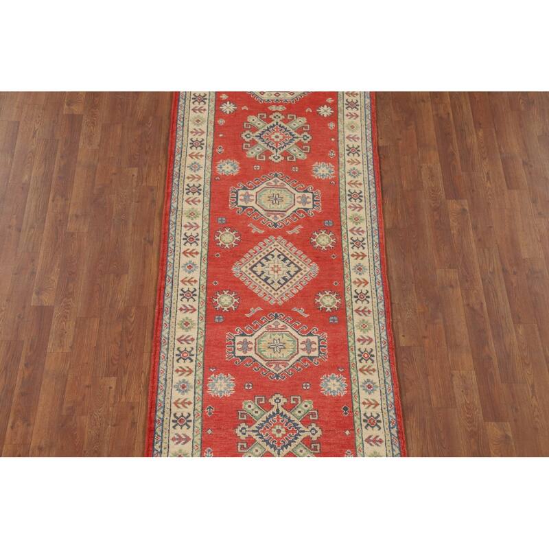 Oriental Kazak Runner Rug Handmade Wool Carpet - 2'10" x 9'1"