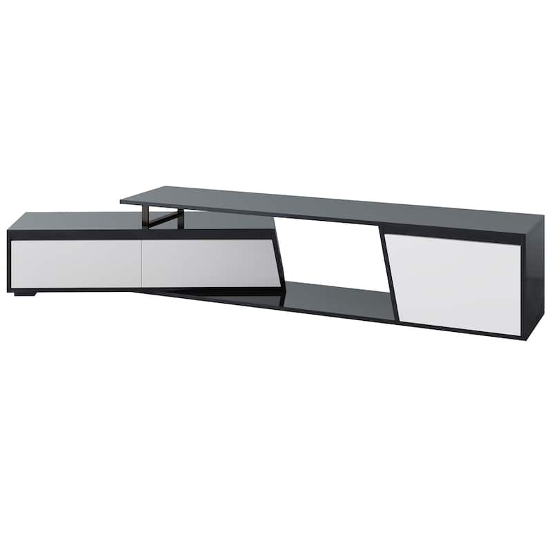 Extendable TV Stand, Entertainment Center Media Console Cabinet with 2 Drawers, TV Console for Living Room, Up to 100"