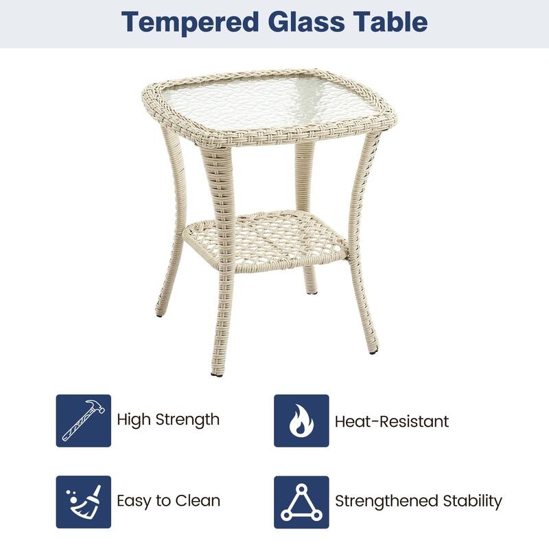 3 Piece Patio Furniture Sets Wicker Swivel Rocker Chairs