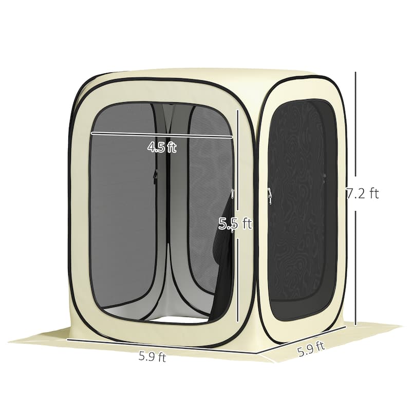 Pop Up Screen Room Tent Quick Setup Portable Outdoor Camping with Sun Protection - 70.9" L x 70.9" W x 86.6" H