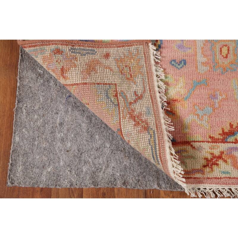 Pink Oushak Accent Rug Hand-Knotted Transitional Wool Carpet - 2'7"x 5'9"