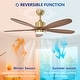 preview thumbnail 4 of 36, 52-Inch Ceiling Fan with Light and 5 Wood Blades, Dimmable LED with Memory Function, DC Motor, IP65 Rated