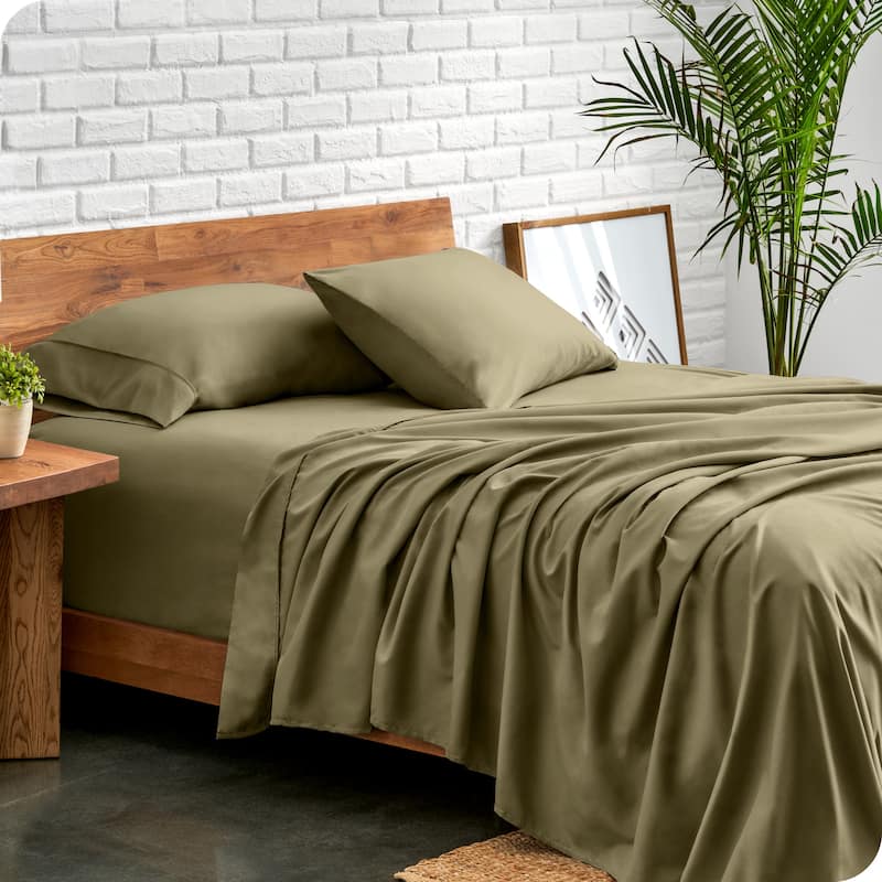 Bare Home Double Brushed Deep Pocket Sheet Set - Full - Olive