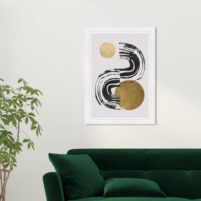 Wynwood Studio Prints Abstract Motion in Gold I Gold and Metallic Gold Modern & Contemporary Wall Art Canvas Print - White