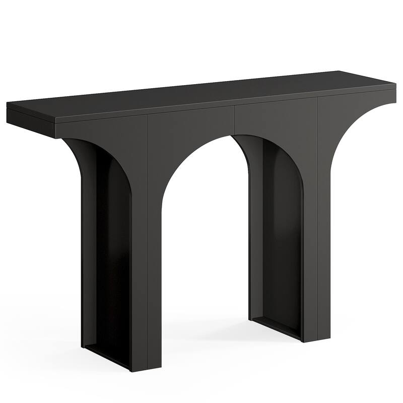 47" Modern Black Console Table for Entryway with Arched Base