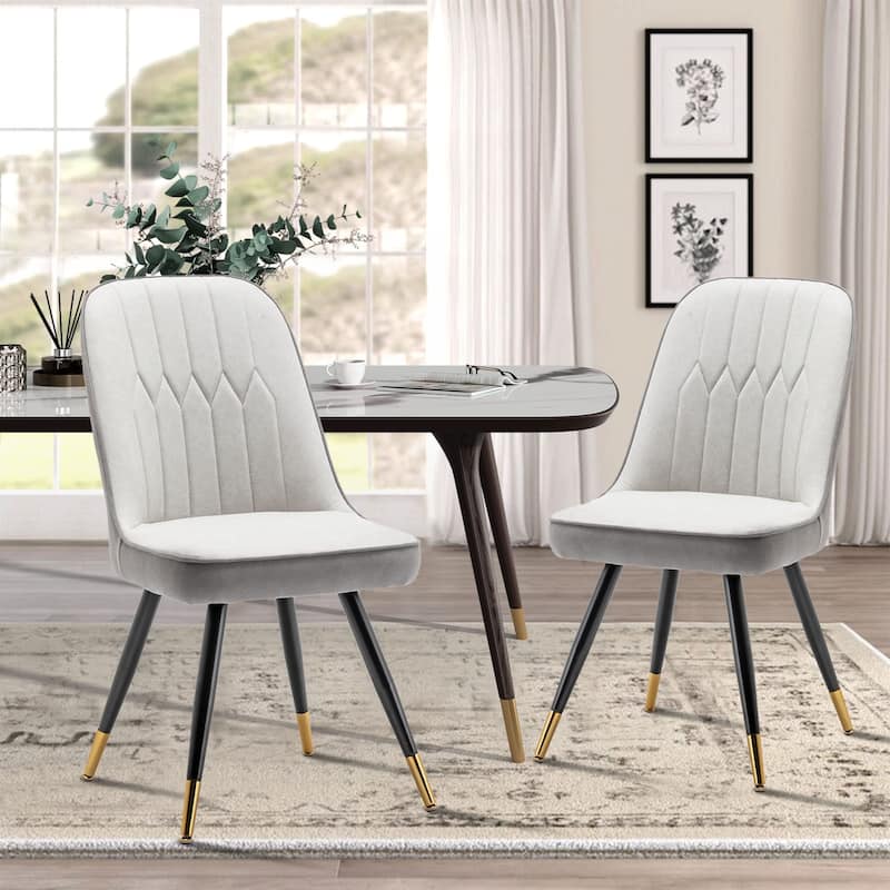 Modern Dining Chairs Set of 2,mid century dining room chairs - Grey.