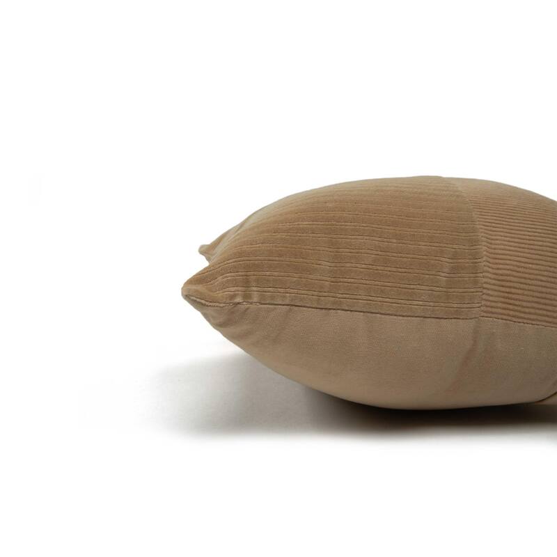 Rizzy Home Solid Corduroy Modern Pattern Blocked Throw Pillow