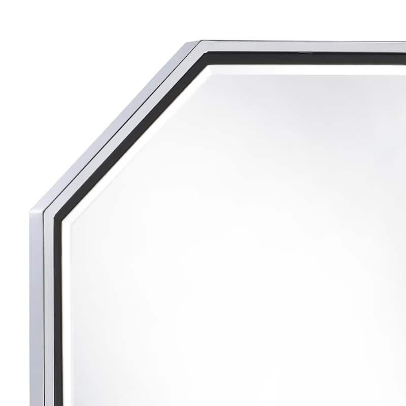 Jave Contemporary 36-inch Octagon Beveled Wall Mirror by Furniture of America