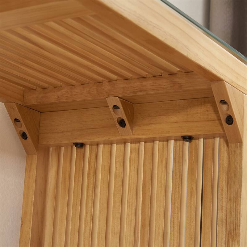 Multi-Functional Farmhouse Pine Wood Indoor Dining Stool and Table Set