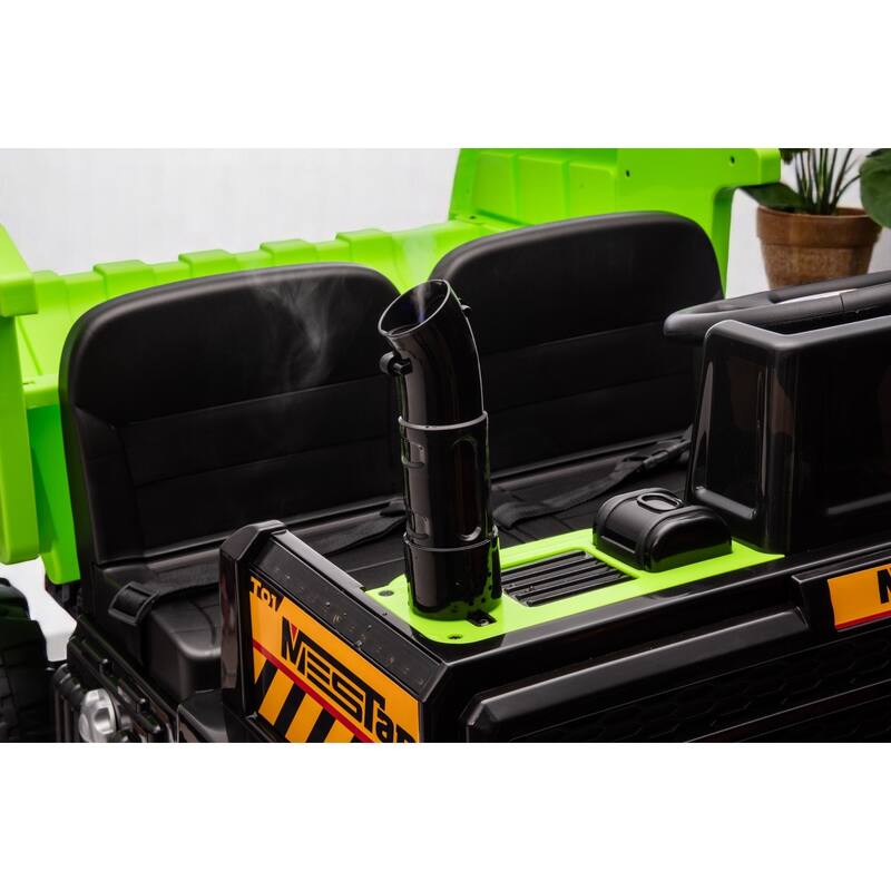 24V Ride-On Dump Truck with Remote Control, Automatic Trailer, Bluetooth, and Music - Electric Construction Vehicle Toy