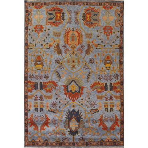 Traditional Heriz Serapi Indian Rug Handmade Geometric Wool Carpet - 9'2" x 11'10"