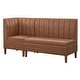 preview thumbnail 11 of 19, Lifestorey Kerrington 2-Piece Channel Back Upholstered Bench Set Set of 2 - Camel Brown