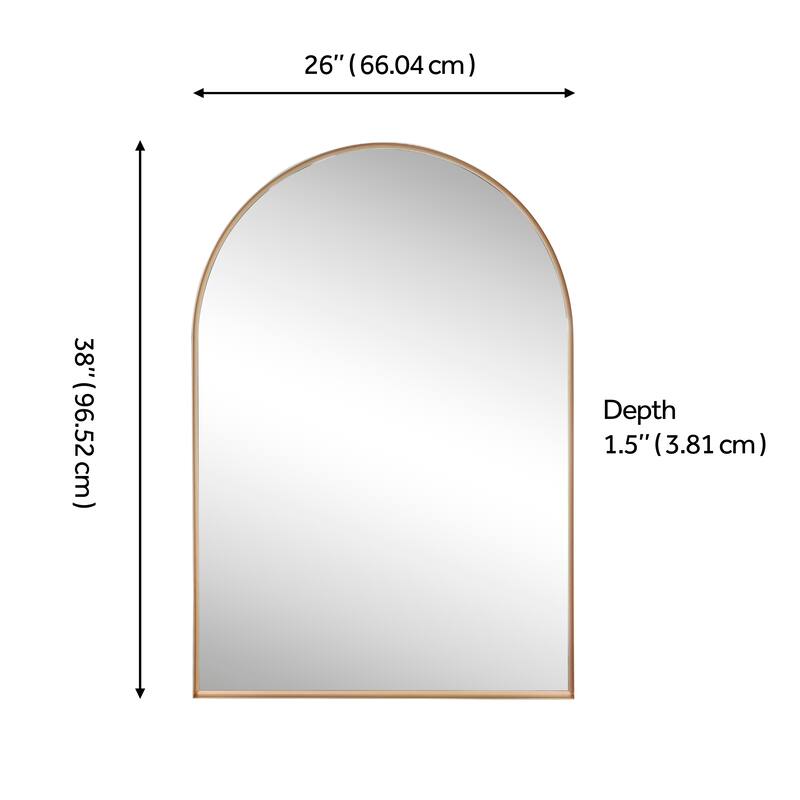 JONATHAN Y Elodie Arched Metal Framed Wall Mounted Mirror