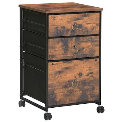 3-Drawer Mobile File Cabinet, Vertical Filing Cabinet, Rolling Printer Stand, A4/Letter-Sized, Nonwovens Drawer