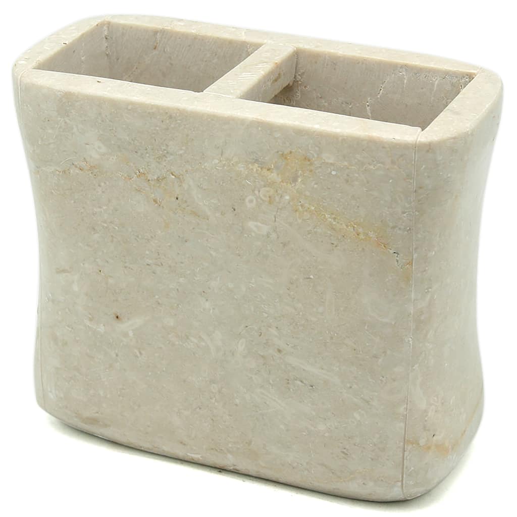 Creative Home Curvy Collection Natural Champagne Marble Toothbrush Holder - Beige