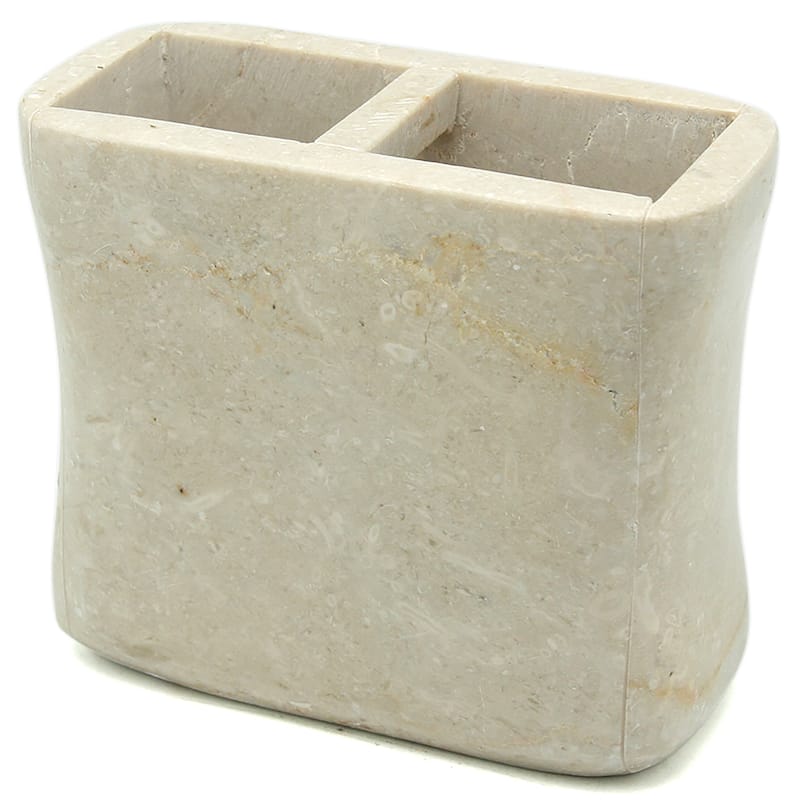 Creative Home Curvy Collection Natural Champagne Marble Toothbrush Holder - Beige