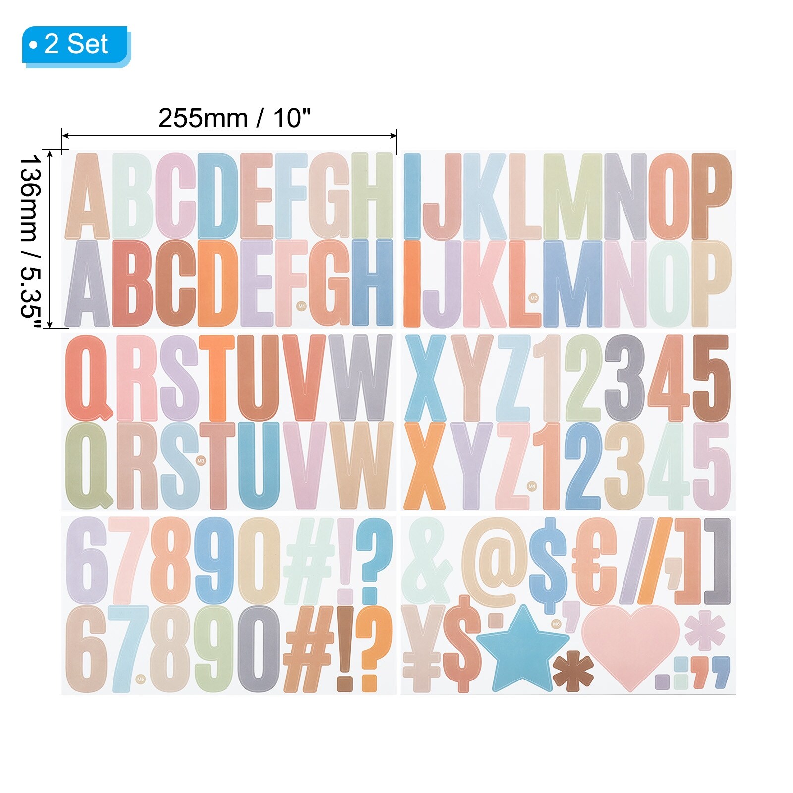 500-Piece Letter Stickers - 2 Inch Multicolor Vinyl Alphabet & Number Stickers | Waterproof For Bulletin Boards, Signs & Crafts