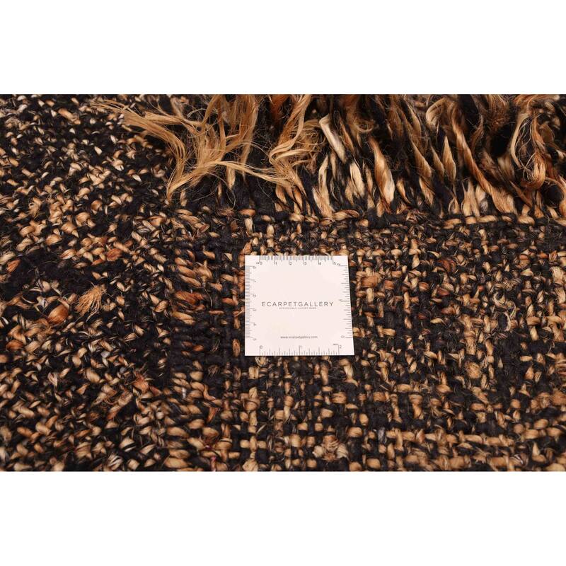 ECARPETGALLERY Flat-Weave Palas Denizli Brown Jute Kilim - 5'4 x 7'7