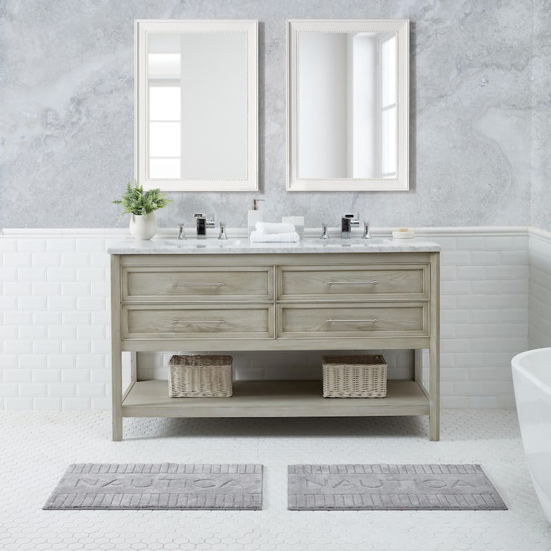 Nautica 2 Piece Printed Cotton Bath Rug Set