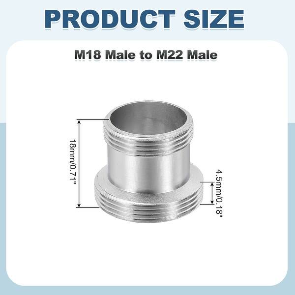 dimension image slide 16 of 23, Faucet Aerator Adapter, Male to Male Brass Faucet Adapter with Washer for Kitchen Bathroom Sink Water Filter - Silver