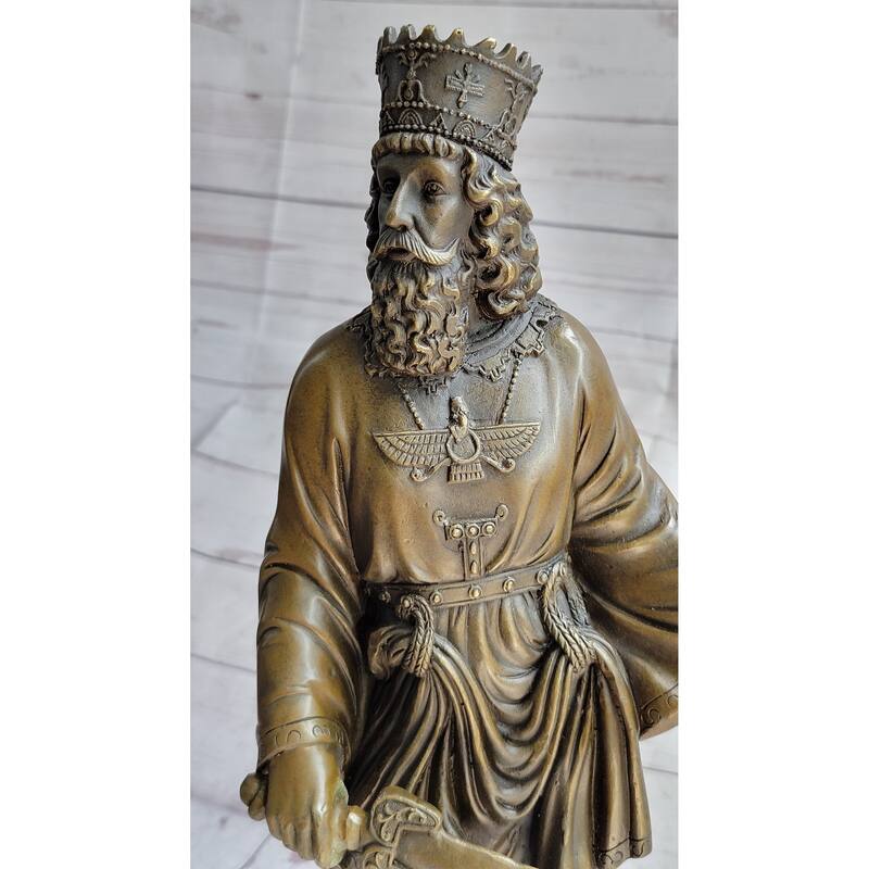 King Cyrus The Great Of Persia Achaemenid Ruler Bronze Statue Sculpture Figurine 17 Inches X 8 Inches