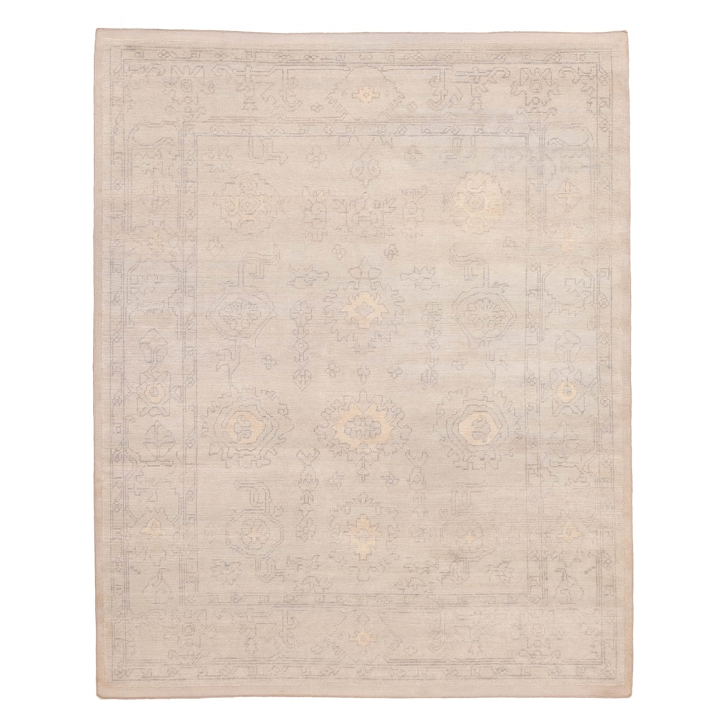 ECARPETGALLERY Hand-knotted Modern Oushak Sage Wool Rug - 8'1 x 9'10