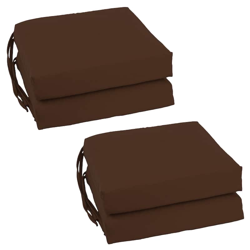16-inch Square Indoor Twill Chair Cushions (Set of 2 or 4) - 16 x 16 - Set of 4 - Chocolate
