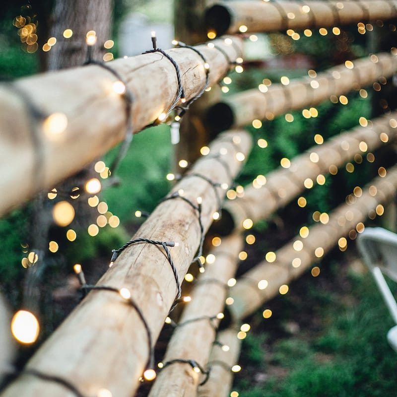 100 Count Warm White LED Solar Power Mini Christmas Light Set with Green Wire - 474"