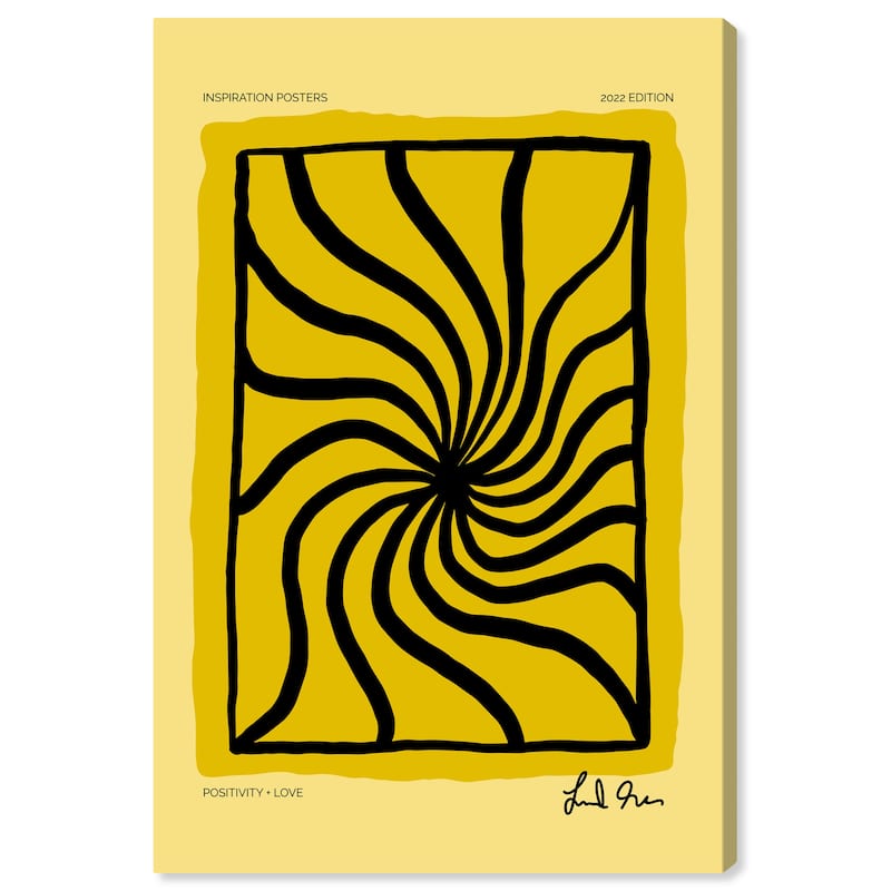 Wynwood Studio Canvas Abstract I Love Positive Yellow Yellow and Modern & Contemporary Wall Art Canvas Print